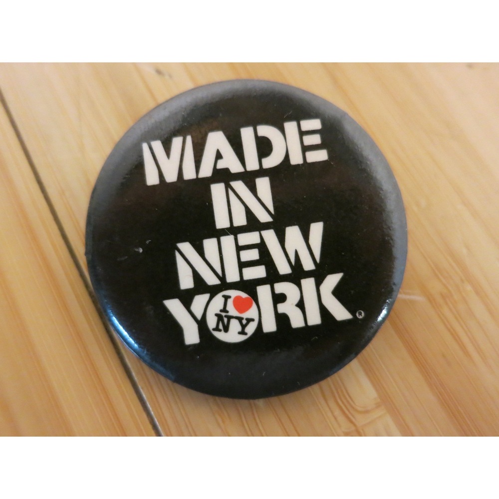 Vintage Made In New York I Love NY Pin Badge Pinback Lapel Punk Maker‎